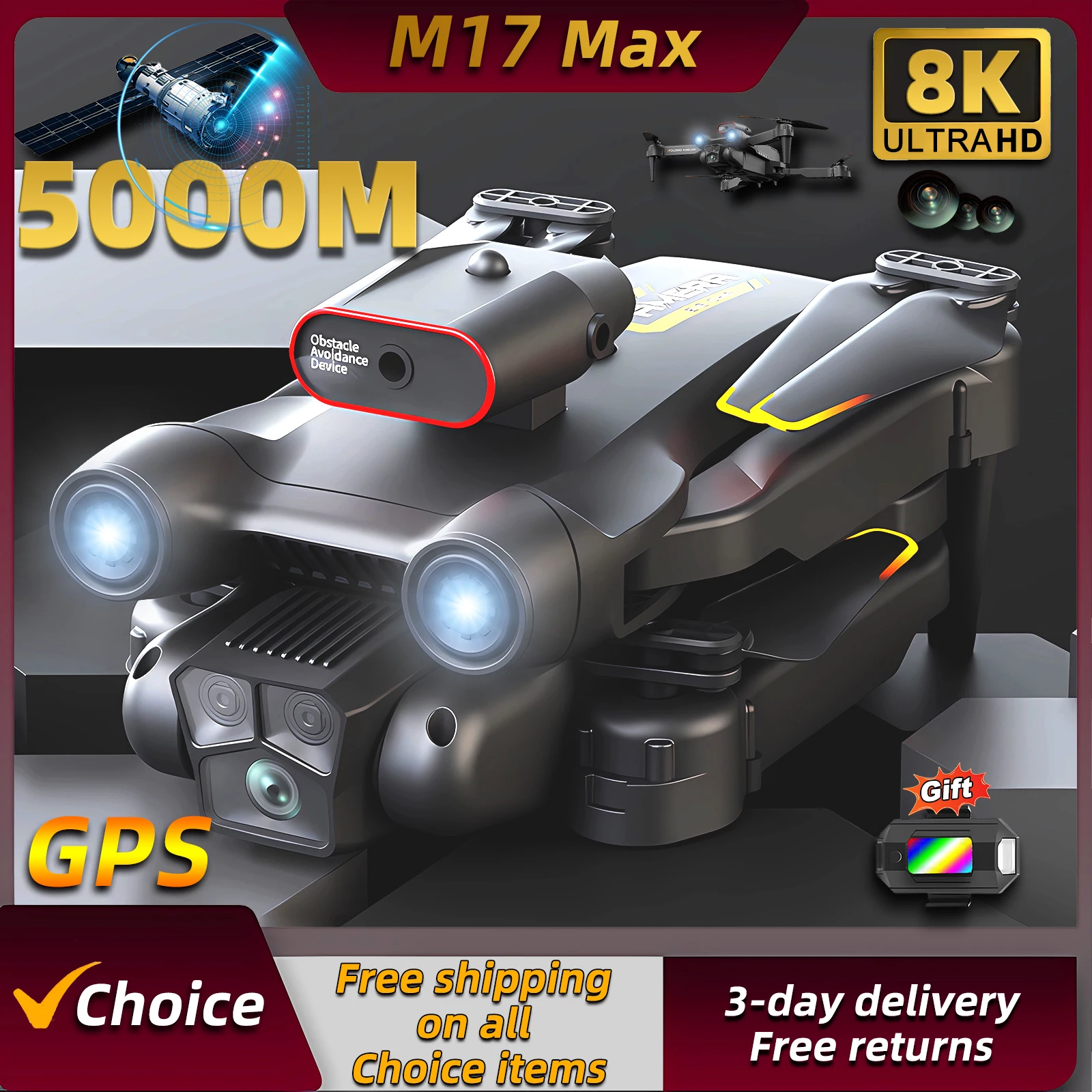 Drone Beacon Light - Yeni M17 Max Drone 8K Profesyonel
