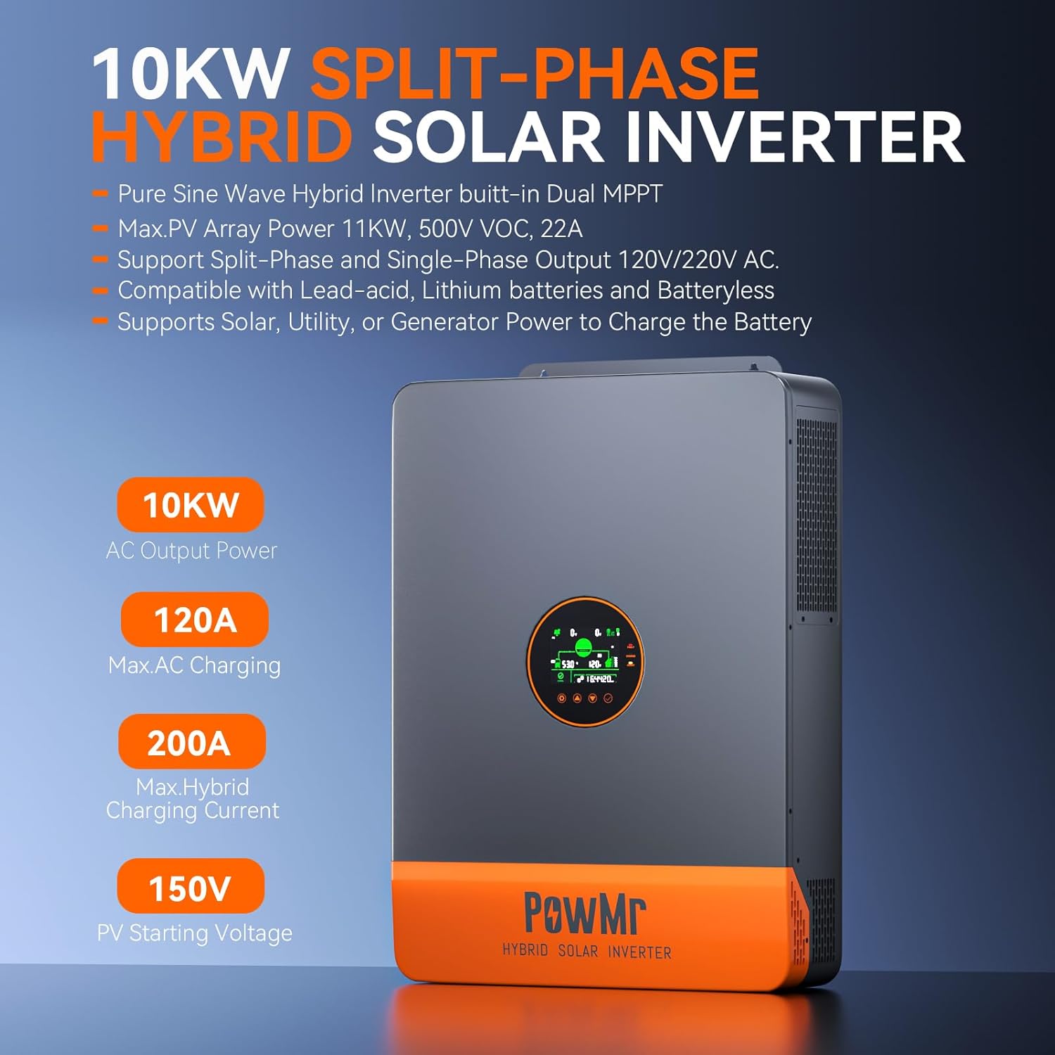 PowMr 10KW Bölünmüş Faz İnvert - Drone Solar Charger incelemesi ve fiyatı
